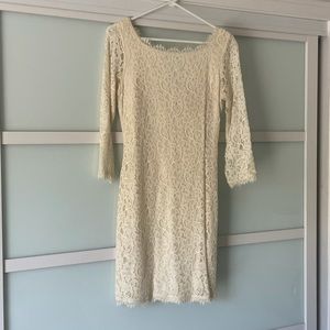 Diane Von Furstenberg Ivory Lace Dress